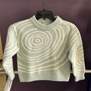 Zara Mint and White Swirl Kids Scarf and Sweater